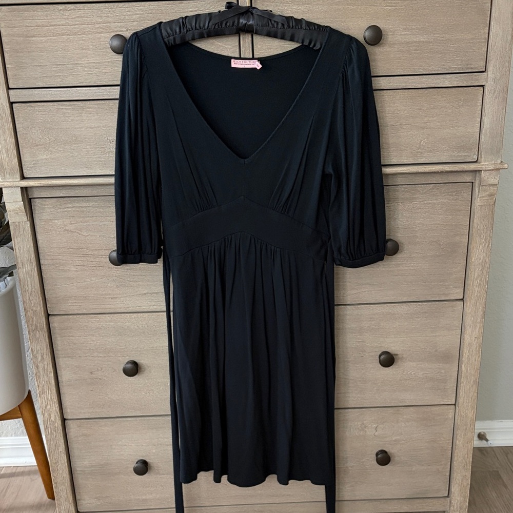 Vintage Juicy Couture Black V-Neck Dress